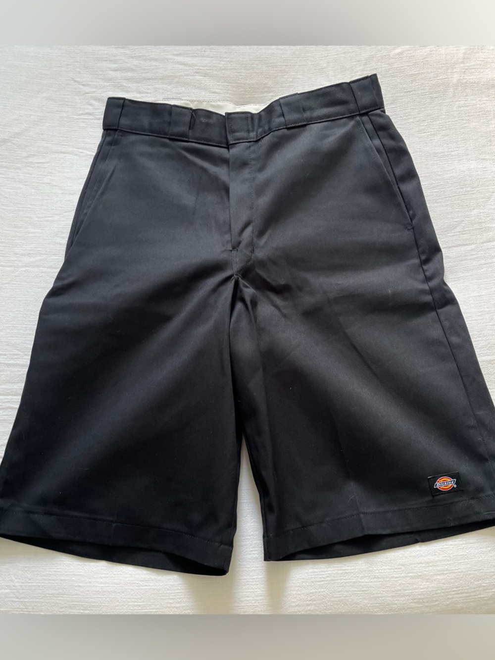 Dickies Black Loose Fit Flat-Front Work Shorts